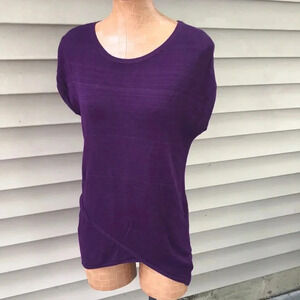 The Limited‎ Women's XS Purple Rayon Knit Top Scoop Neck Cap Sleeve